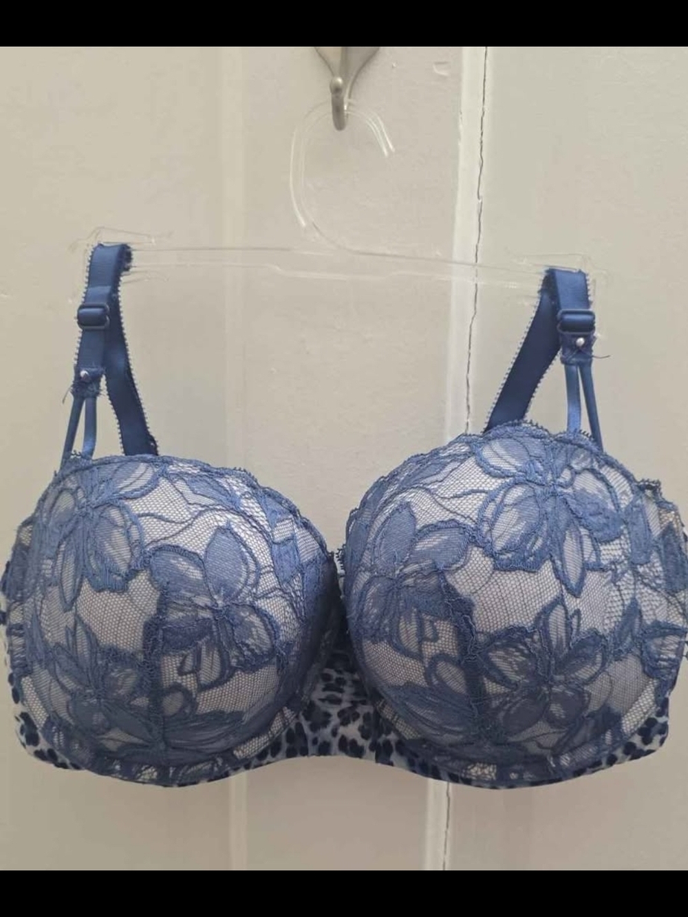 Victoria's Secret Blue Floral Lace Balconette Bra